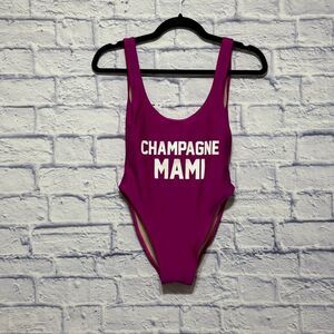 Private Party swimsuit one piece magenta Fuchsia Pink . S/M Champagne mami